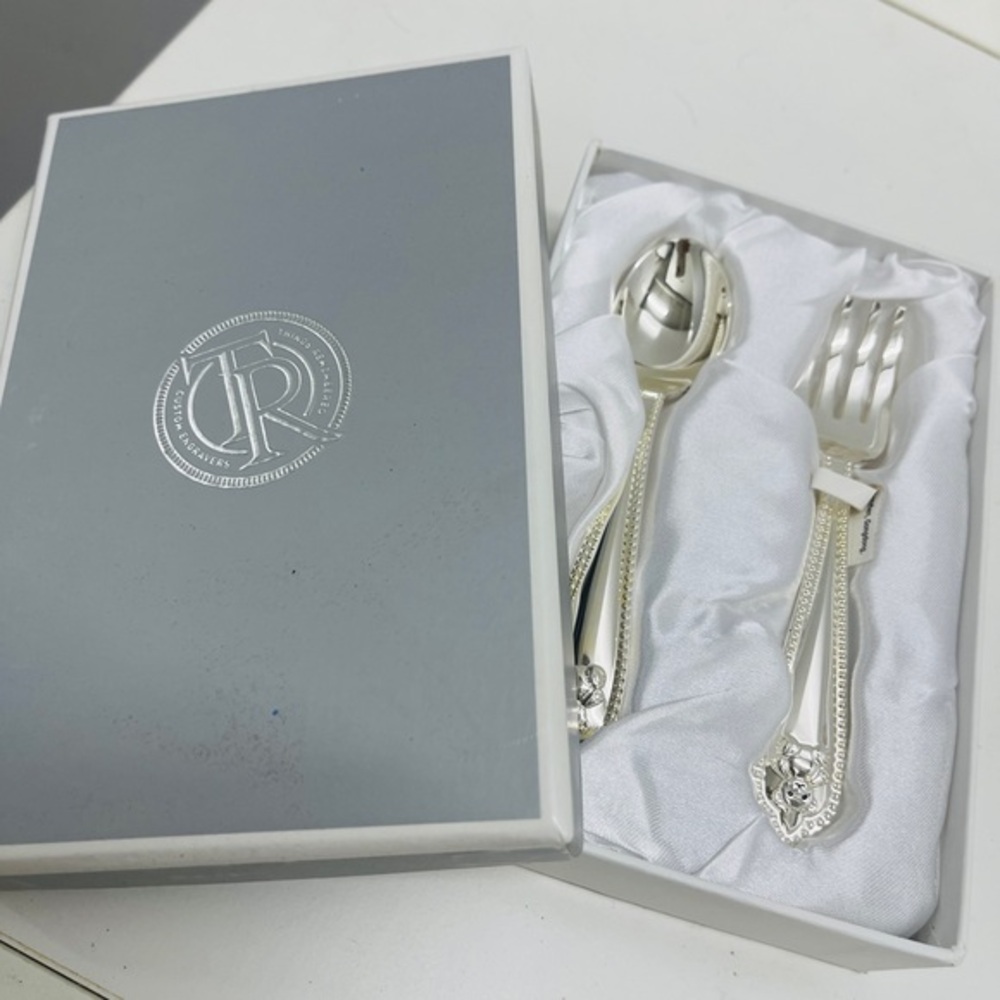 Things Remembered Silver Plated Baby Spoon & Fork Gift Set Keepsake